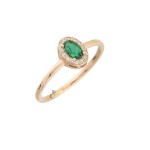 Δαχτυλίδι χρυσό με σμαράγδι LC και διαμάντια 